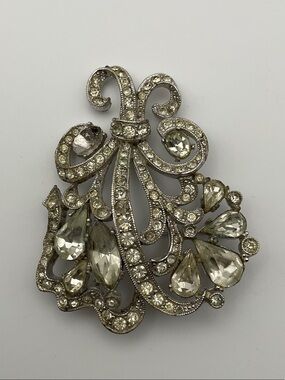 Bogoff Vintage Crystal Rhinestone Statement Brooch